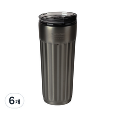 트윙고 플리츠 진공 머그 텀블러, 진공머그, 스틸블랙, 6개