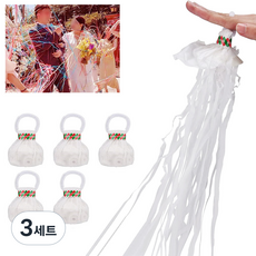 JL 화약없는 종이폭죽 (5P) 생일 폭죽 웨딩 컨페티 손폭죽 결혼식 줄폭죽, 3세트, 화이트