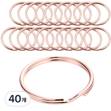 원형 열쇠고리링, 40개, 15mm 로즈골드