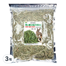 수제1번초 손질 티모시 토끼 건초 사료, 3개, 500g