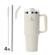모굼 보온 보냉 대용량 손잡이 스텐 텀블러, 4개, 1200ml, 샌드