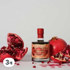 발사믹 본고장 이탈리아 모데나 생산그리델리 유기농 석류 IGP 발사믹식초 멜로그라노, 3개, 250ml