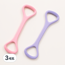 마켓피아 어깨 스트레칭 실리콘 밴드 필라테스 요가, 3세트, 핑크&보라