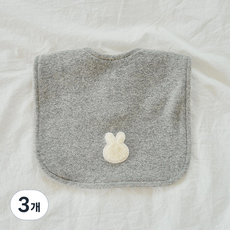 로맘틱스 테리빕 아기 턱받이 타올 침받이 빅사이즈, 3개, 1개입, 스톤그레이