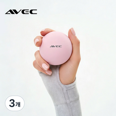 AVEC 고탄력 소프트 실리콘 싱글 마사지 볼, 핑크, 3개