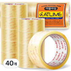 아뜰라임 튼튼한 다용도 포장용 투명 박스 테이프 48mm, 40m, 40개