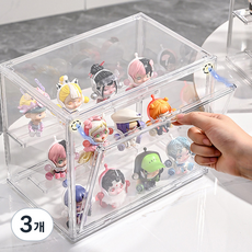 아로소 투명 아크릴 케이스 보관함 피규어 장식장, 3개