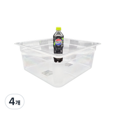 마더쿡 PC 밧드 투명 바트 폴리카보네이트 업소용 주방 용기 반찬통 식재료 보관함, 4개, 6인치(153mm)