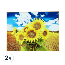 꾸미아트 해바라기 잉어 목단 부엉이 풍수인테리어 그림액자 돈벼락 사업운 대박복, 2개, 20x30 해바라기하늘