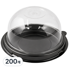 고이담100P 세트 투명 사각 화과자 월병 떡 두쫀쿠 포장 용기 PET 케이스, 200개, 원형 소형 블랙