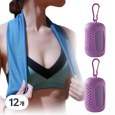 플라센 더 길어진 스포츠 쿨타올 땀수건, 12개, 퍼플