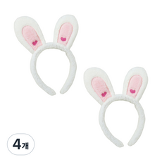 리빙듀오 파티 머리띠 인생네컷 소품 생일 할로윈 놀이공원, 4개, 하트토끼뿅머리띠