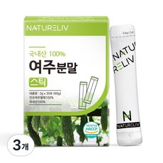 네이쳐리브 국산 여주 분말 가루 스틱 씨앗 제거 하고 만든 국내산, 60g, 3개