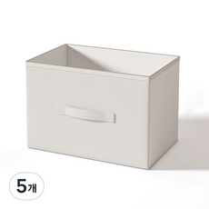 소웰홈 패브릭 다용도 수납함, 5개, 화이트(가죽)A