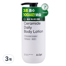 100시간 고보습 모공각화증 대용량 에이옵트 세라마이드 데일리 바디로션, 3개, 500ml