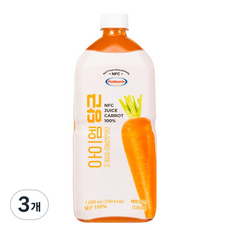 100% NFC 착즙 보넬드 아이엠 당근 주스 즙, 1L, 3개