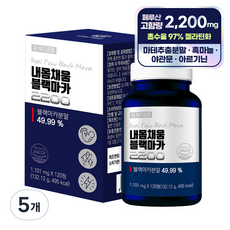 내몸채움 블랙마카 2200mg 초고함량 활력 아르기닌 야관문 흑마늘 페루산, 5개, 120정