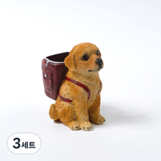 star starred 고급 레진 소재 비글 강아지 펜홀더 귀여운 데스크 테리어 문구 소품 만능 펜꽂이, 3세트, 레드 1개입