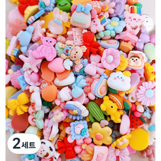 대용량 데코덴 랜덤 혼합 파츠 100개 DIY 탑꾸 꾸미기, 2세트