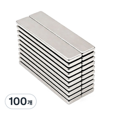 마니코 네오디움 사각자석 50x10x2mm, 100개, 실버