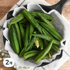 유나건어물 건강 간식 건야채 채소 오크라칩, 2개, 100g