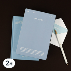 펜투페이퍼 필사노트 독서 일기장 줄 양장 노트 공책, 2개, 더스티 블루