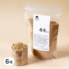 그레인팜 흑곡선식 국산 블랙 3곡 서리태흑미흑임자 72시간 정성 쪄서 볶은 건강선식, 6개, 500g