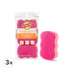 [3M]스카치브라이트 제로 스크래치 스폰지 수세미, 3개입, 3개
