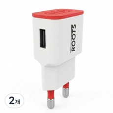 루츠 국내생산 USB 1포트 저전압 DC 5V 2A 저전력 저속충전 어댑터 홈캠 충전기, 화이트, 2개