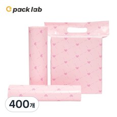 epacklab 리본 패턴 손잡이 택배봉투 0.07T 두꺼운 LDPE 접착식 방수 의류 쇼핑몰 포장봉투, 400개