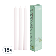 엘캔들 식물성 팜 테이퍼 캔들 화이트 24cm, 18개, 54g, 무향