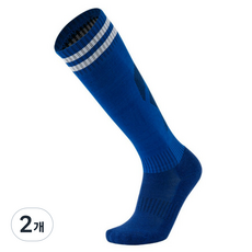 제이차니 통기성 유소년 축구양말 투라인 니삭스, 2개, 파랑