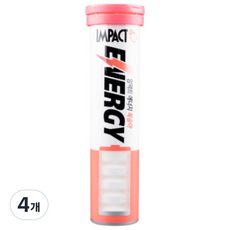 임팩트 에너지 포도당 캔디 복숭아 1개 스포츠 사탕 타우린 비타민C 운동 부스터, 4개, 33g