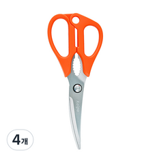 카이포 잘드는주방가위 다용도 고기 캠핑, 4개, 오렌지