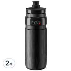 엘리트 플라이 텍스 자전거 물통, 블랙, 750ml, 2개