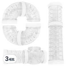 햄스터용 연결 터널 8p, 투명, 3세트