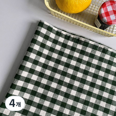 패브릭덮개 전자레인지 커버 체크테이블매트 촬영소품, 10.딥그린, 4개, 40*30