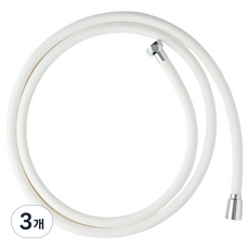 국내산 항균 PVC 샤워호스 물때방지 국산 휘게스파 샤워기호스 교체 2m, 화이트, 3개