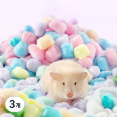 레이지플래닛 햄스터 소동물용 컬러 솜베딩 7색믹스, 3개, 40g