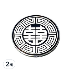 한국 전통문양 볼마커 옛날무늬 삼족오 골프마커 자석클립 종이포장 세트, 2개, 블랙바탕