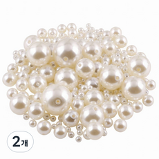 진주 구슬 500개 (6mm/5mm/4mm/3mm) - 비즈 팔찌 만들기 악세사리 부자재, 아이보리, 3mm, 2개