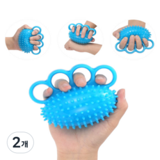 에폭슨 손바닥 마사지볼 스파이키볼 트레이너, 2개, 블루
