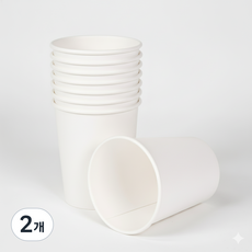 [종이컵 50P] 480ml 국내생산 카페 사무실 무지 테이크아웃 일회용컵, 2개, 50개입