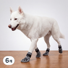 융풍 강아지 미끄럼방지 양말 반려동물 보온 애견 양말 실내외 착용 가능, 6개, 그레이 4개입