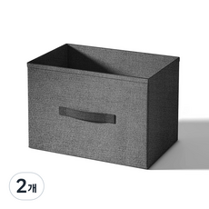 소웰홈 패브릭 다용도 수납함, 2개, 다크 그레이A