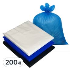 봉다리하우스 분리수거 재활용 쓰레기봉투 평판 청색, 200개, 50L