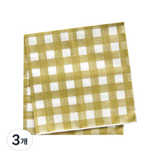 피플스파티 파티냅킨 체크무늬 33*33cm, 3개, 60개입, 골드
