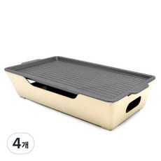 온키친 직사각 가정용 미니화로 고기불판, 4개, 31x17x0.8cm