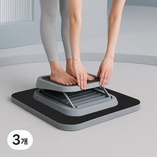 제이디 헬스기구 소음방지 매트 레귤러 스텝퍼매트, 3개, 블랙