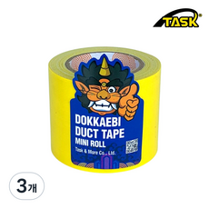 도깨비 수출용(국내산) 덕트테이프 덕테이프 미니롤 YELLOW 50mmX5m, 3개